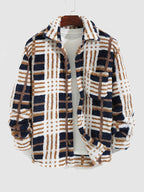 Manabu｜メンズ クラシック チェック フリース ラペル ジャケット