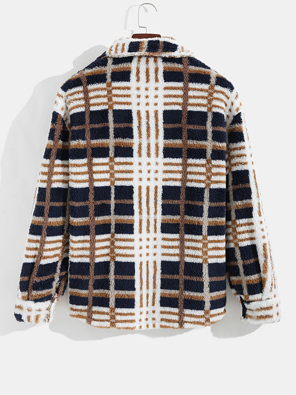 Manabu｜メンズ クラシック チェック フリース ラペル ジャケット