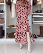 Maiya｜プリントVネックセクシードレス