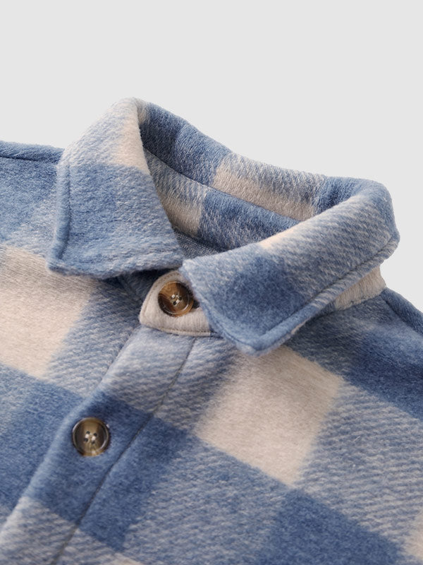 Keiji ｜メンズ チェック柄 ウール混 シャツジャケット