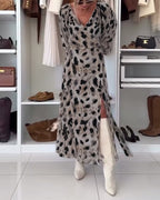 Maiya｜プリントVネックセクシードレス