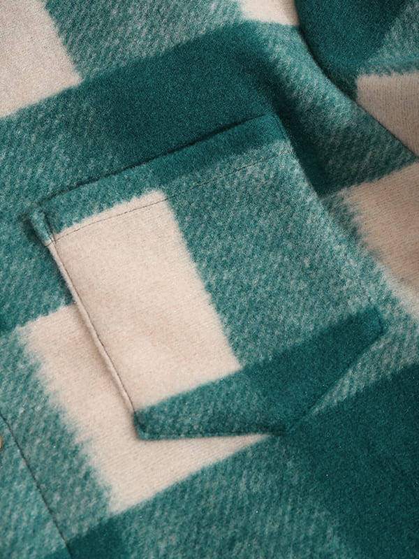 Keiji ｜メンズ チェック柄 ウール混 シャツジャケット