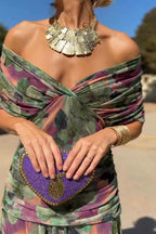 Kazumi | エレガントなVネックファンタジーパーティーマキシドレス