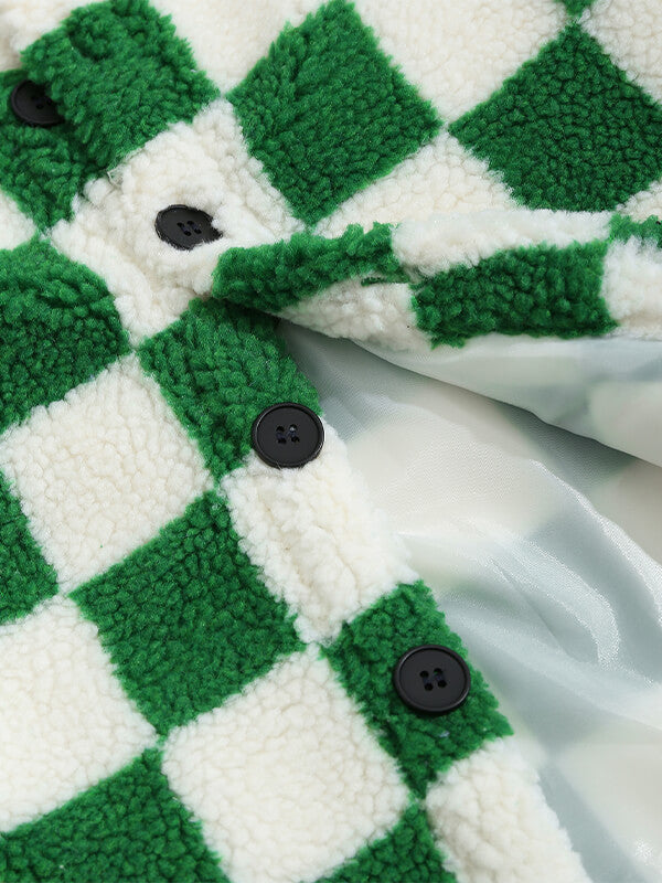 Kazuma｜メンズ チェック柄 フワフワフリースジャケット