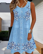 Miho | ノースリーブデニム風ドレス