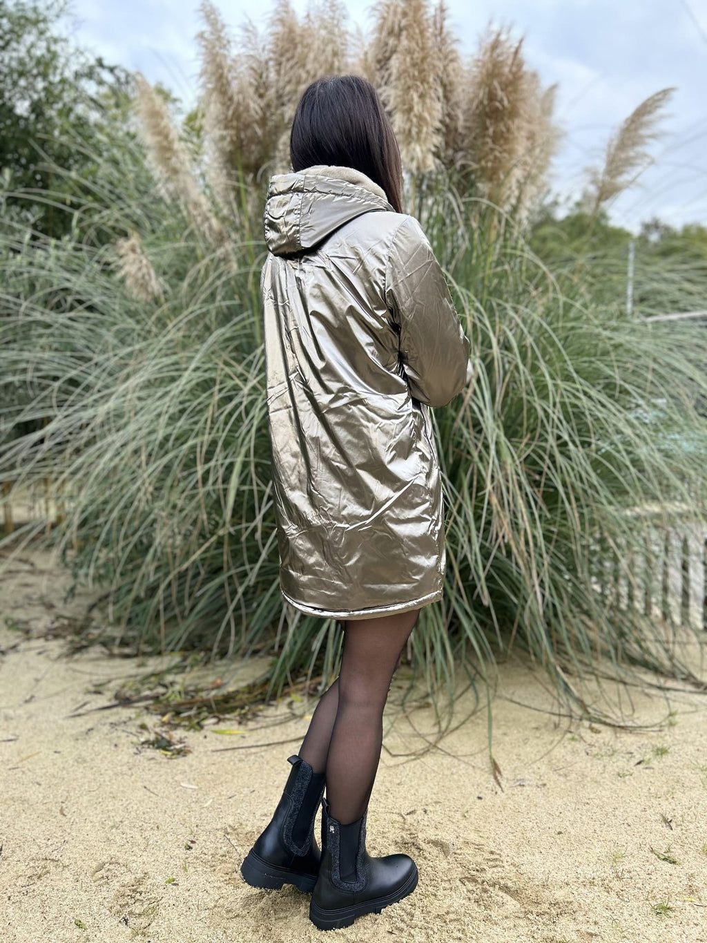 Megumi｜キャメルジップアップバイカージャケット