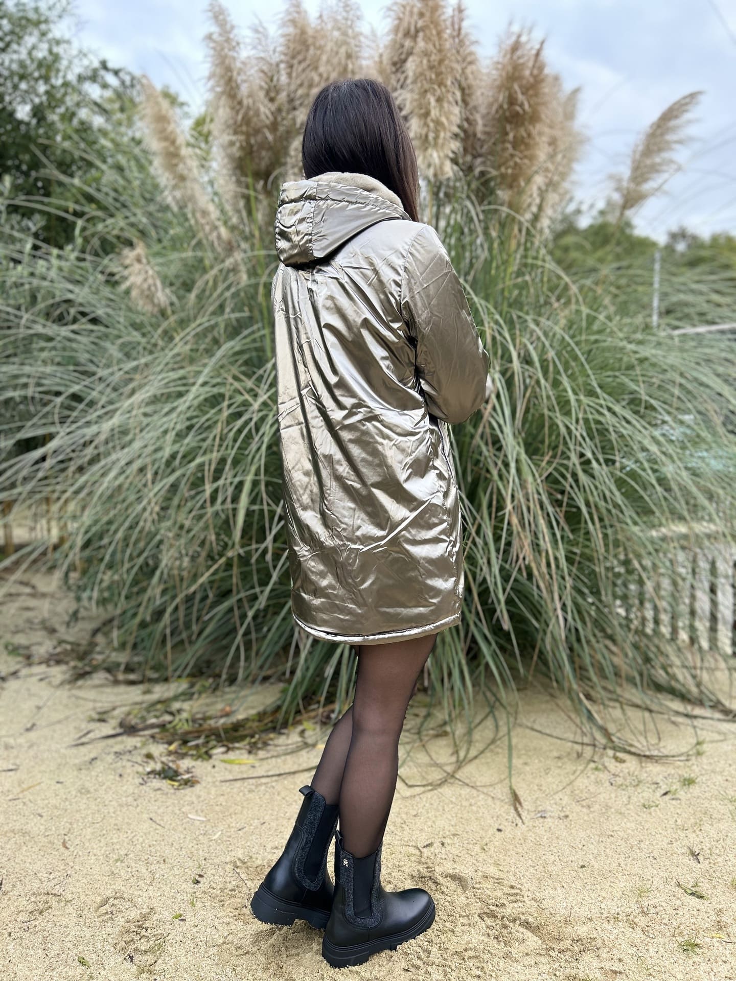 Megumi｜キャメルジップアップバイカージャケット