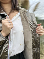 Megumi｜キャメルジップアップバイカージャケット