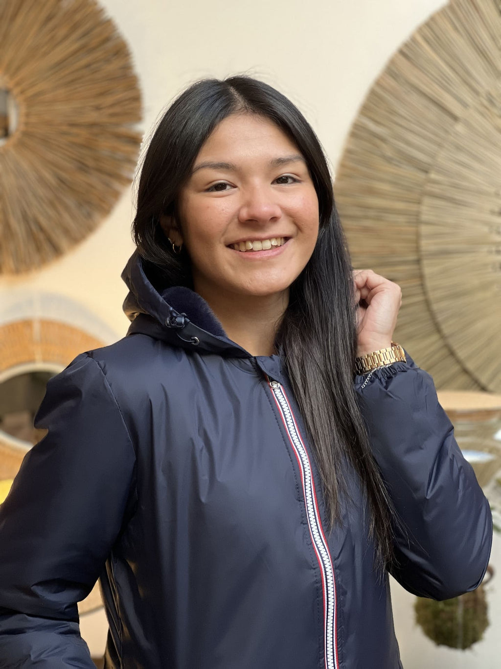 Megumi｜キャメルジップアップバイカージャケット