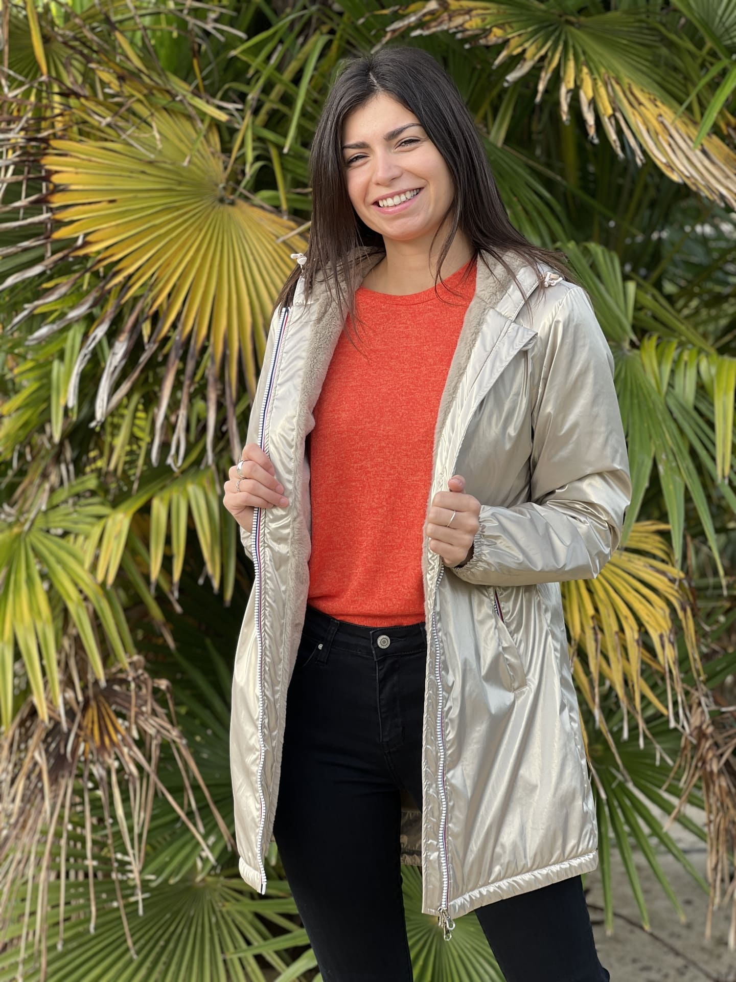 Megumi｜キャメルジップアップバイカージャケット